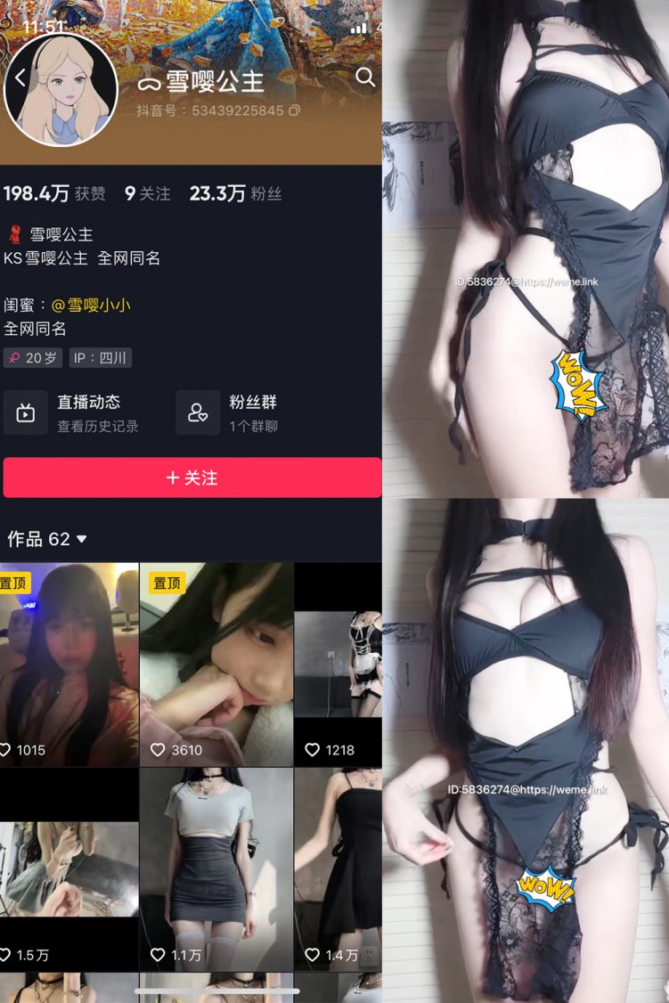 抖音 雪嘤公主 微密圈 NO.002期 【12P11V】最新至:2023.7.22